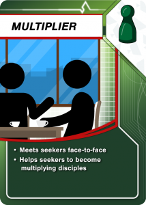Meets seekers face-to-face and helps seekers to become multiplying disciples